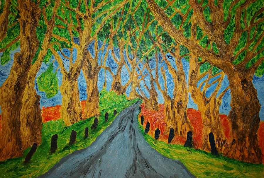 Tree Painting - The Dark Hedges #2 by Paul Morgan