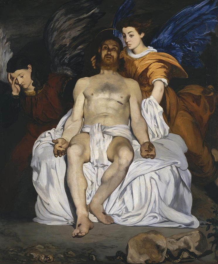 The Dead Christ with Angels #2 Painting by Edouard Manet