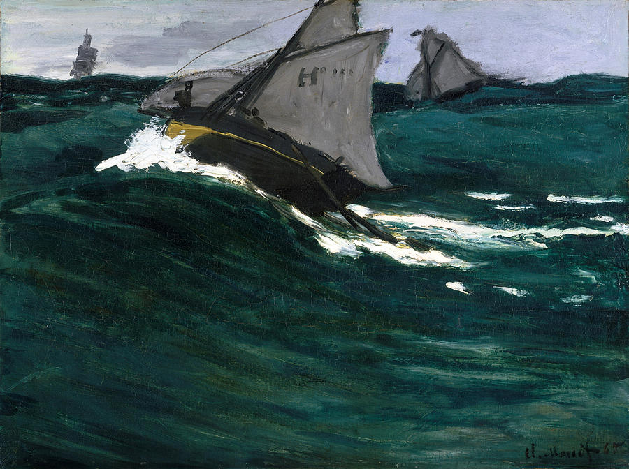 The Green Wave #6 Painting by Claude Monet