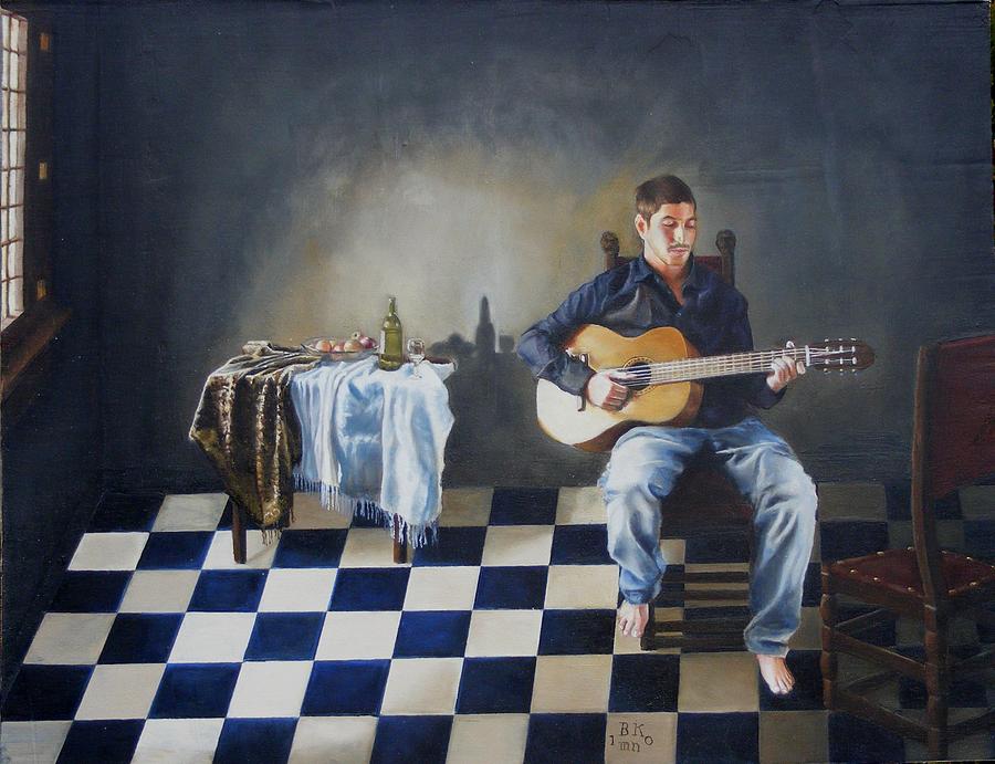 Jan Vermeer Painting - The Guitar Player #2 by Alan Berkman