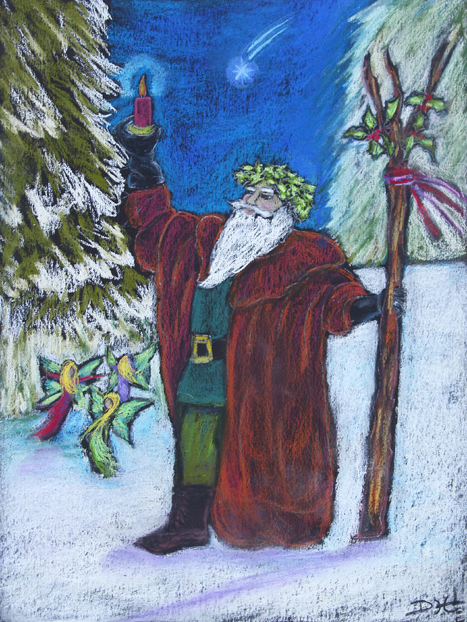 The Holly King #1 Pastel by Diana Haronis