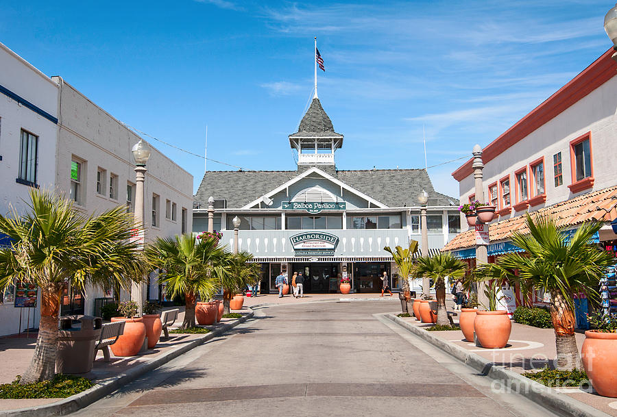 The landmark Balboa Pavilion in Newport Beach California. Photograph by ...