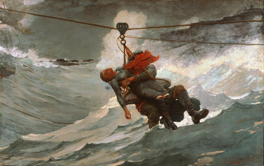 Winslow Homer Painting - The Life Line #2 by Celestial Images