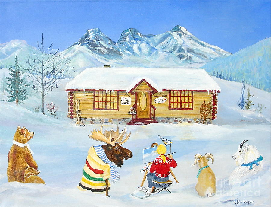 Canmore Alberta Painting - The Painting Lesson by Virginia Ann Hemingson