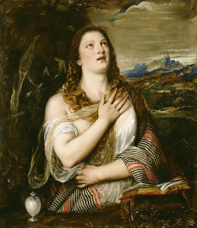 Titian Painting - The Penitent Magdalene #2 by Titian