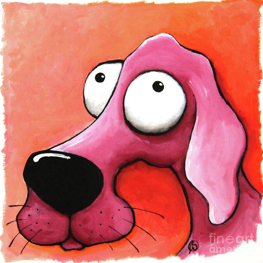 The Pink Dog Painting by Lucia Stewart