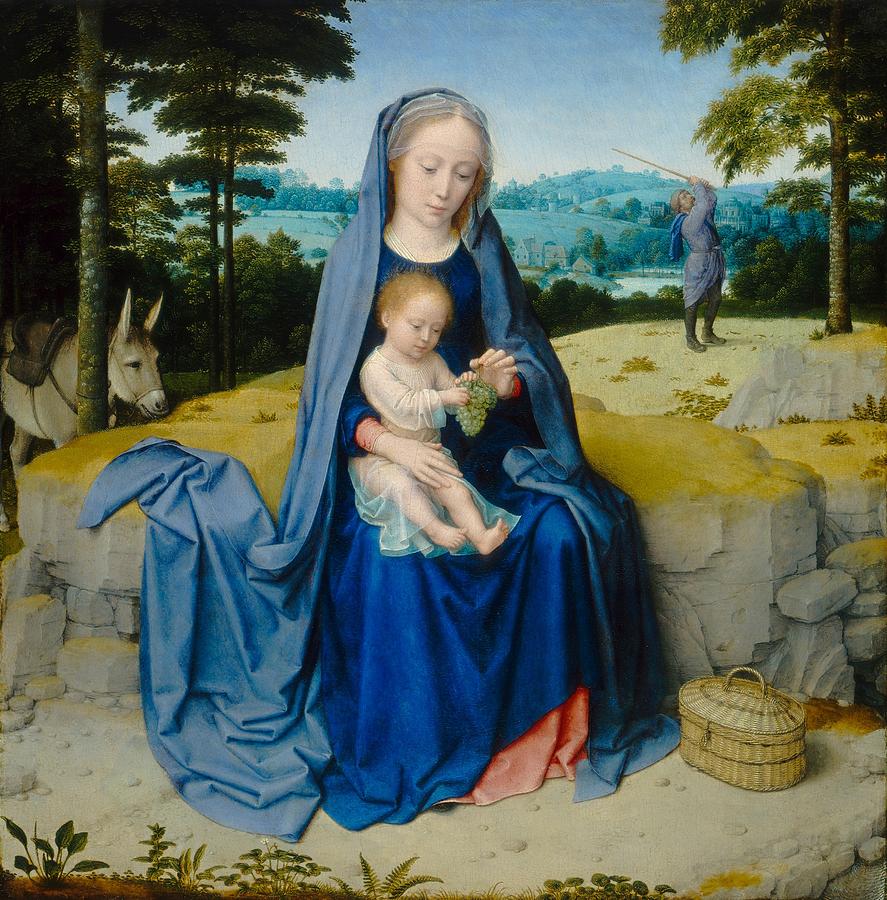 Portrait Painting - The Rest on the Flight into Egypt #2 by Gerard David