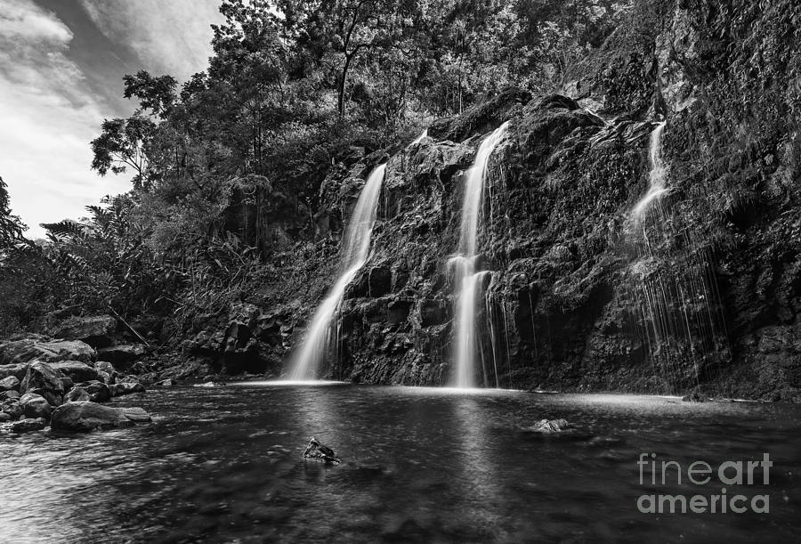 Waterfall Photograph - The stunningly beautiful Upper Waikani Falls or Three Bears foun #2 by Jamie Pham