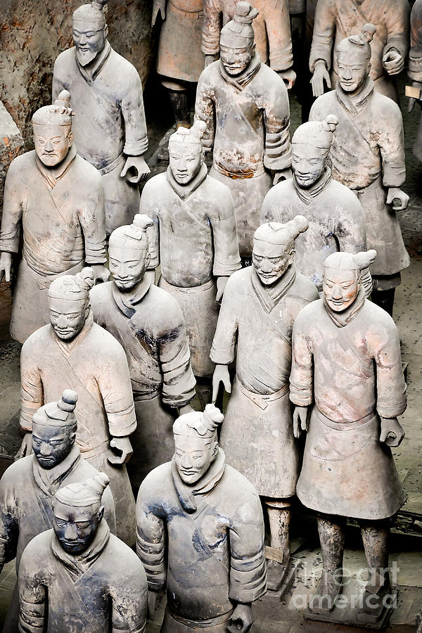Terracotta Photograph - The Terracotta army in Xian by Delphimages Photo Creations