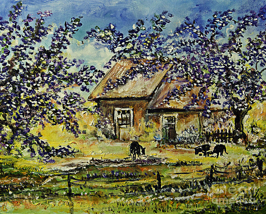 Nature Painting - The Village by Milan Karadzic