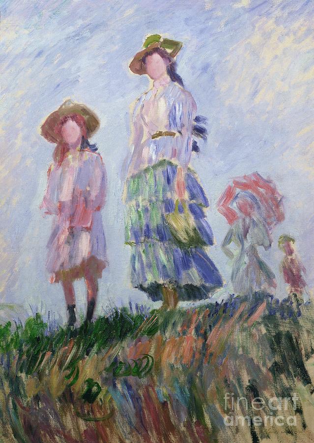 The Walk Sketch 1882 by Monet Painting by Claude Monet