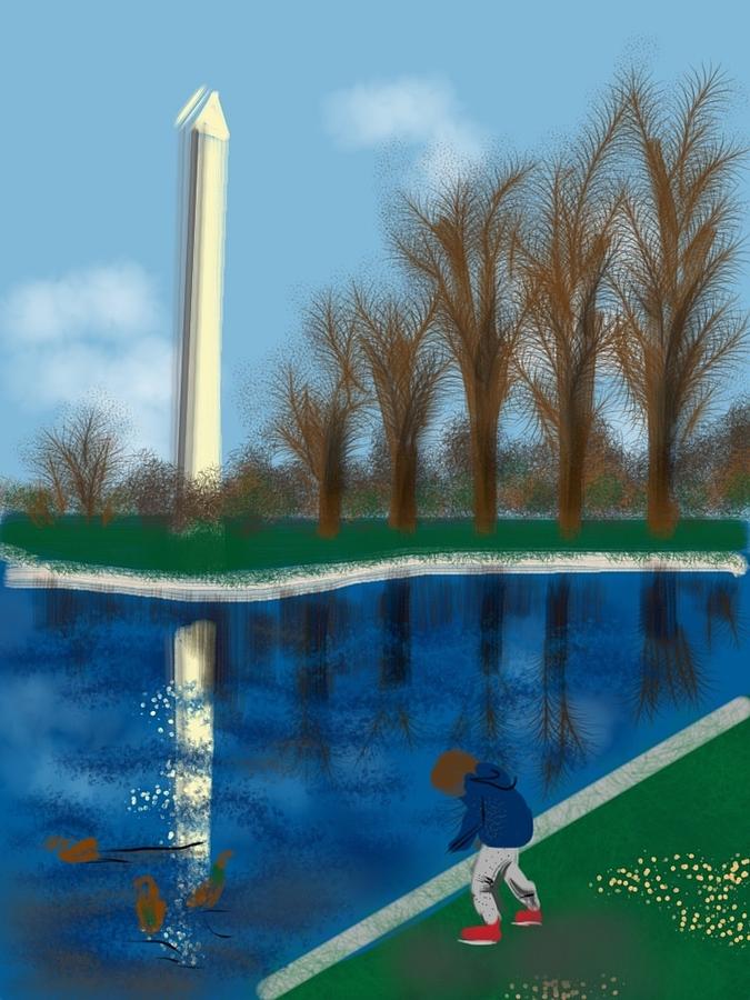Washington Monument Painting - The Washington Monument #2 by Lois Ivancin Tavaf