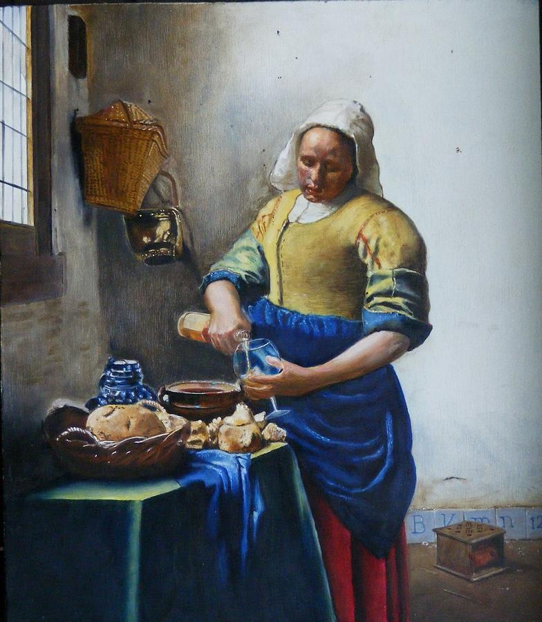 Jan Vermeer Painting - The Whiskey Maid #2 by Alan Berkman