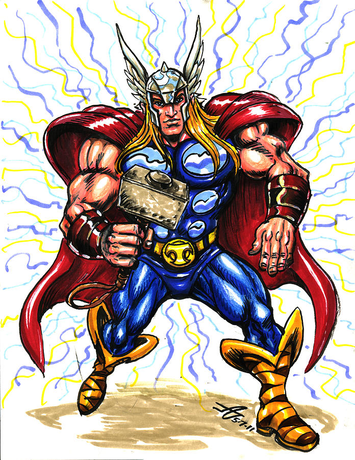 Thor Drawing by John Ashton Golden - Fine Art America