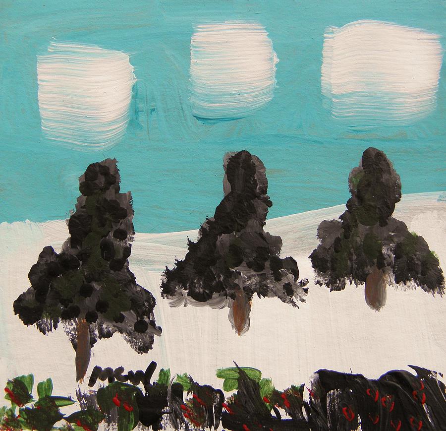 Three Clouds #2 Painting by Mary Carol Williams