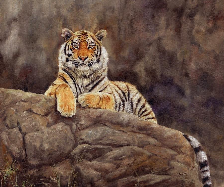 Mammal Painting - Tiger #3 by David Stribbling