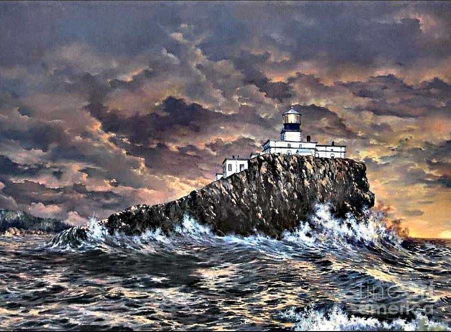 Architecture Painting - Tillamook Rock Light #1 by Lynne Wright