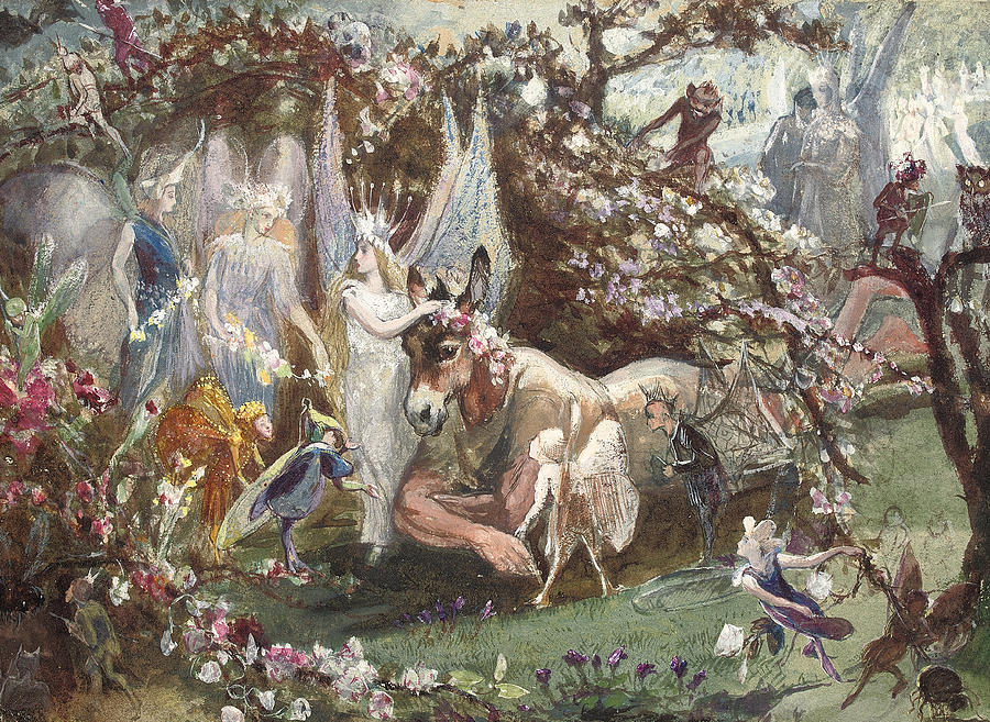 Flower Painting - Titania and Bottom by John Anster Fitzgerald
