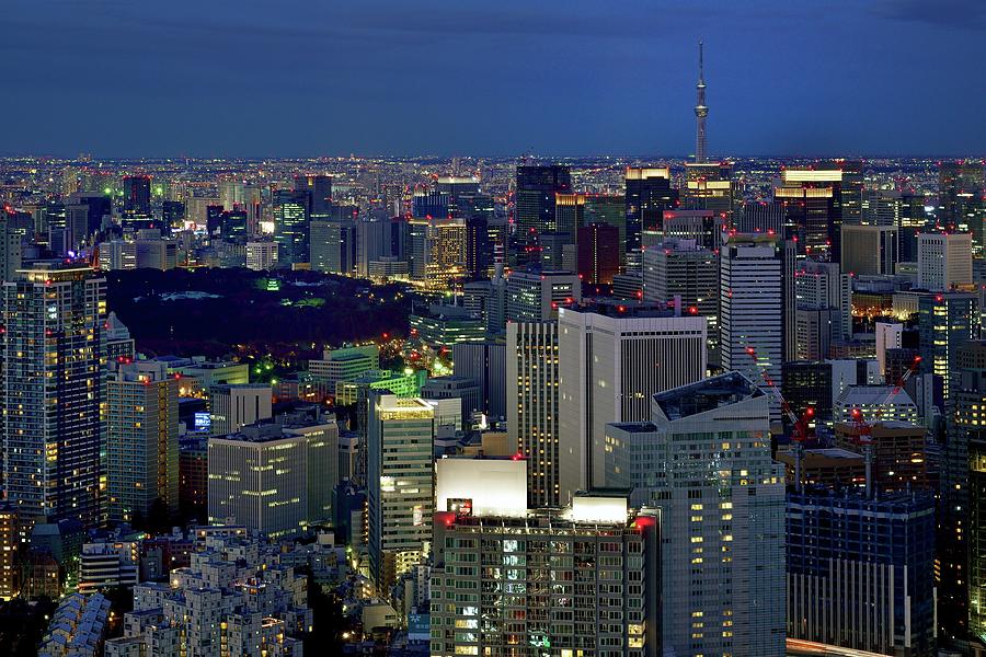Tokyo Downtown At Twilight #2 Photograph by Vladimir Zakharov
