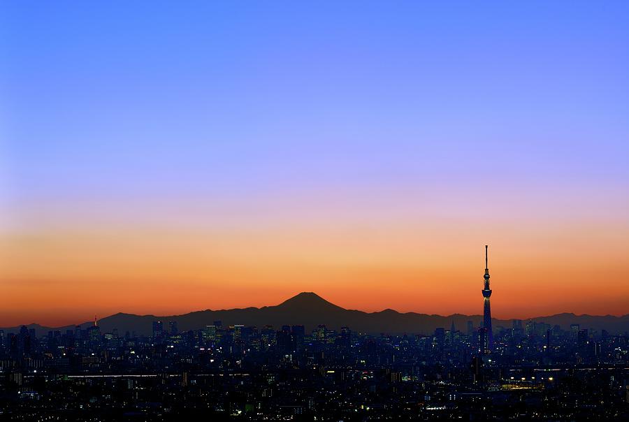 Tokyo Skyline At Sunset #2 Photograph by Vladimir Zakharov