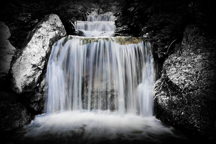 Landscape Photograph - 2 Tone Waterfall by Matthew  Sawicki