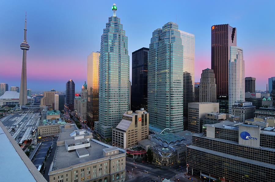 Canada Photograph - Toronto City At Dusk With Cn Tower by Jaynes Gallery Canada Photograph - Toronto City At Dusk With Cn Tower by Jaynes Gallery