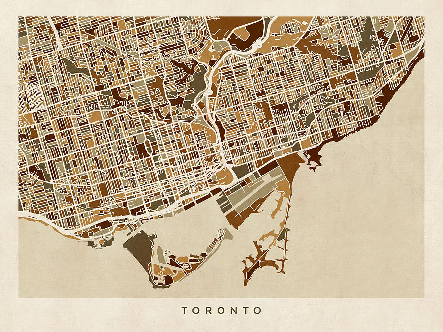 Toronto Street Map #2 Digital Art by Michael Tompsett Toronto Street Map #2 Digital Art by Michael Tompsett