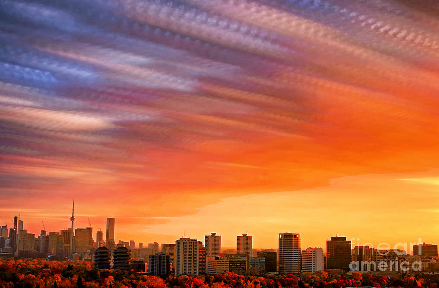 Sunset Photograph - Toronto Sunset Clouds Timelapse #1 by Charline Xia