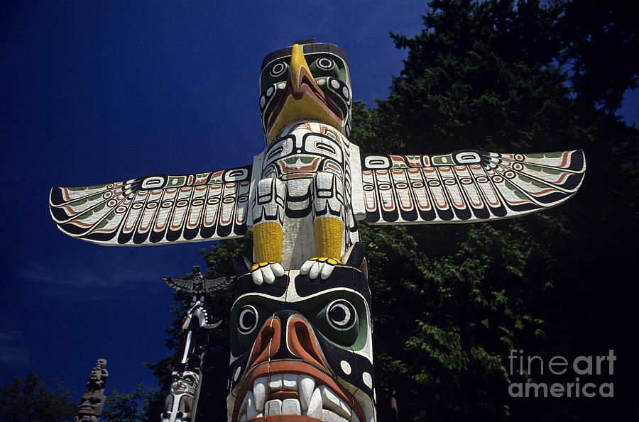 Totem pole park in Stanley Park  Vancouver British Columbia Cana #2 Photograph by Jim Corwin