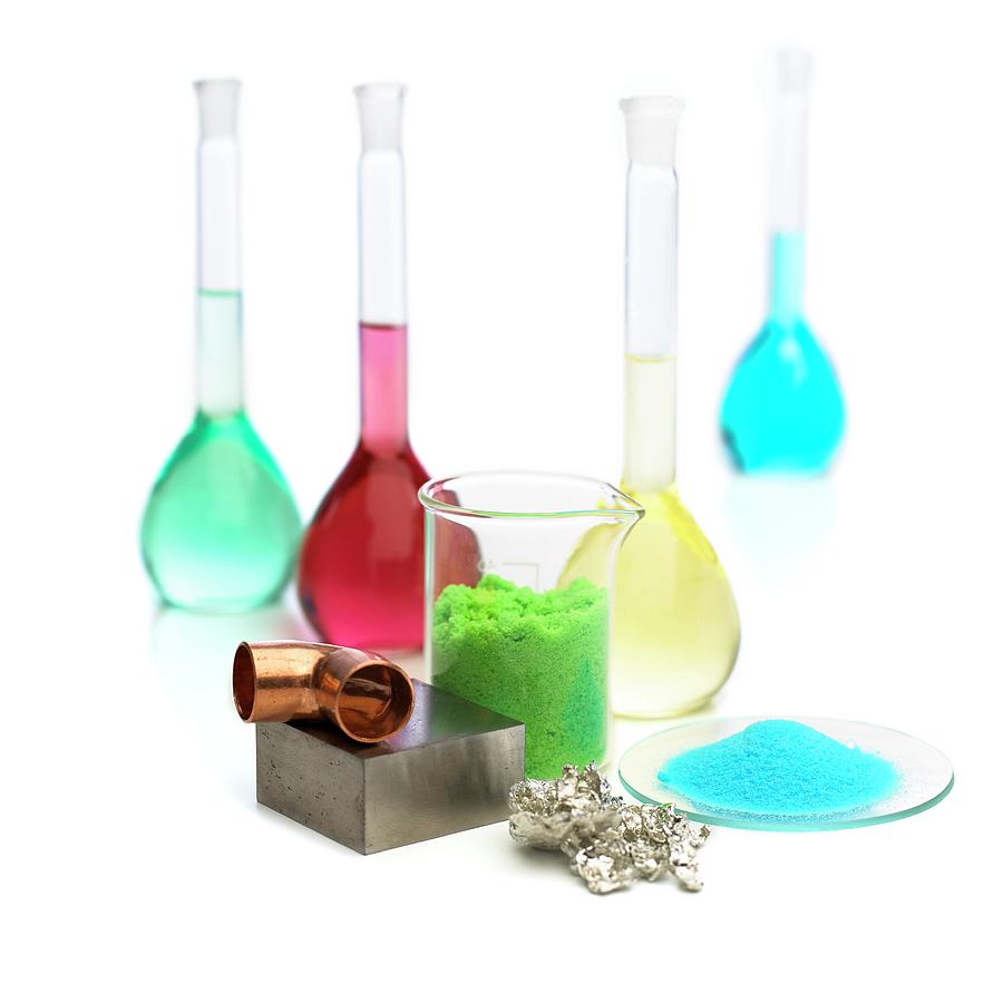 Transition Photograph - Transition Elements And Their Salts #2 by Science Photo Library
