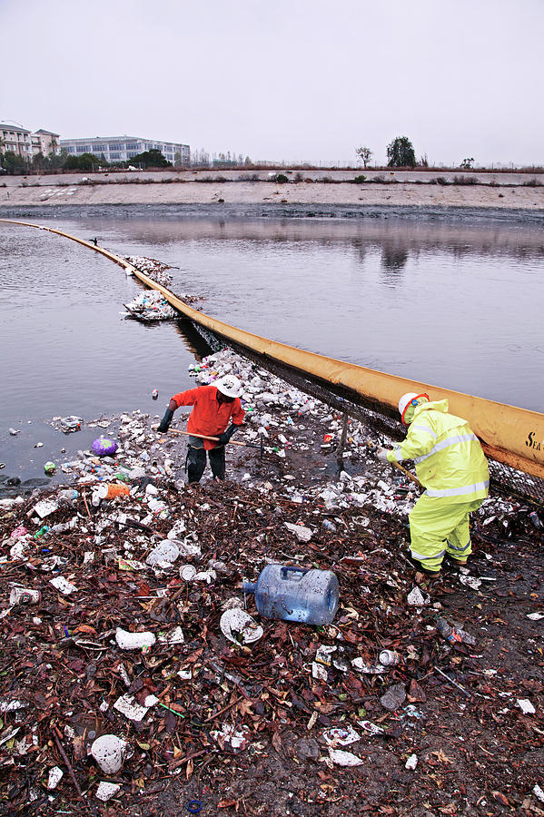 Trash Collects On Ballona Creek After Rainfall #2 Photograph by Education Images/citizens Of The Planet/uig/science Photo Library