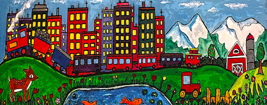 Travel Express #2 Painting by Monica Engeler