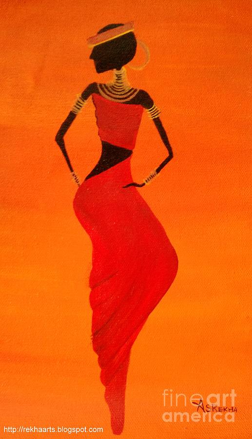 Tribal african paintings #2 Painting by Rekha Artz