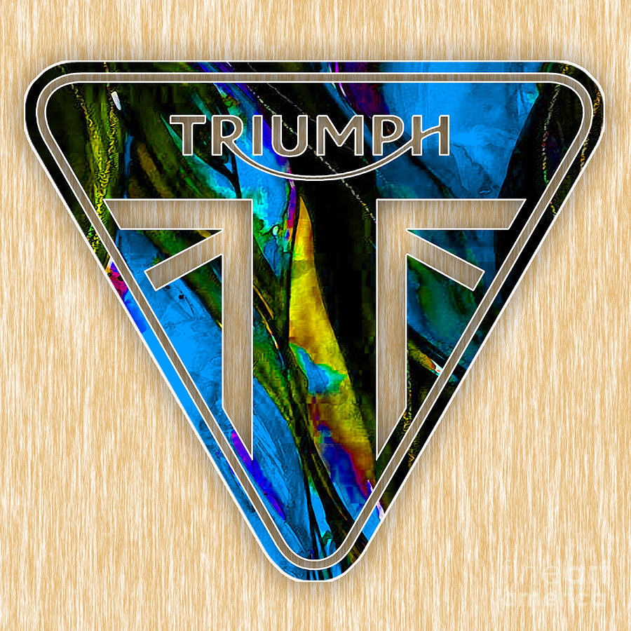 Motorcycle Mixed Media - Triumph Motorcycle Badge #2 by Marvin Blaine