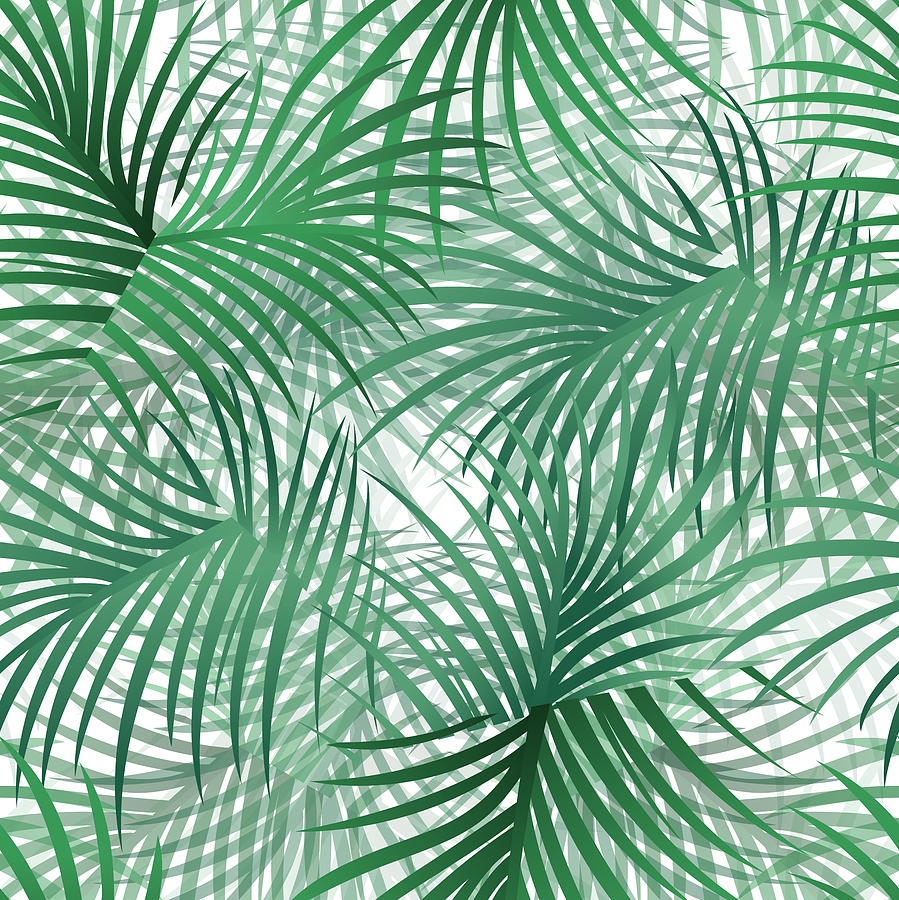 Tropical Pattern Isolated on White Background - Vector Illustration #2 Drawing by Andrea_Hill