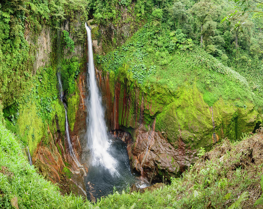 Tropical Waterfall In Volcanic Crater #2 Photograph by Ogphoto