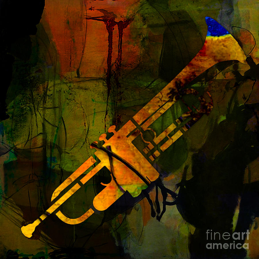 Music Mixed Media - Trumpet #2 by Marvin Blaine