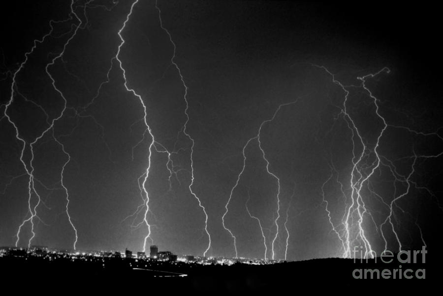 Tucson City Lightning Photograph by J L Woody Wooden