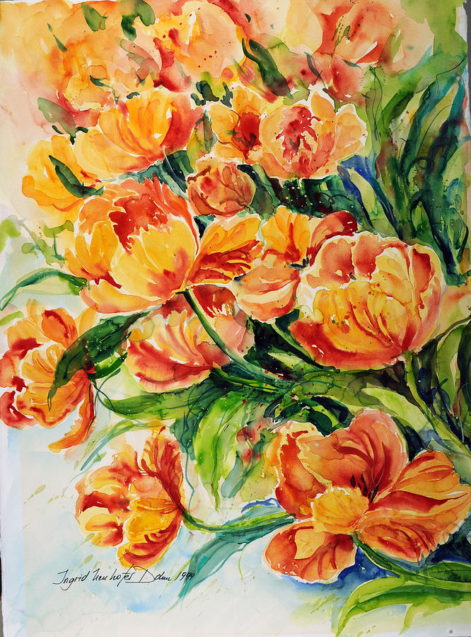 Tulips Painting by Ingrid Dohm