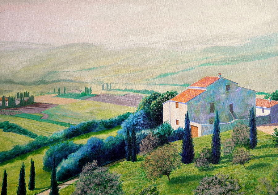Landscape Painting - Tuscan Landscape #2 by Erno Saller