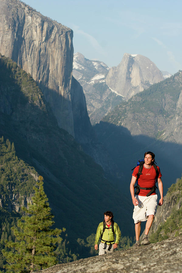 Two Young Men Backpacking In Yosemite Photograph by Justin Bailie