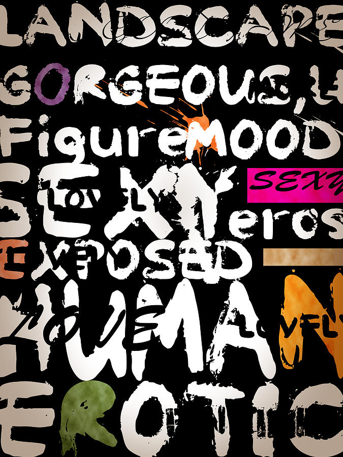 Typography Digital Art - All Abut Words 1 by Mark Ashkenazi