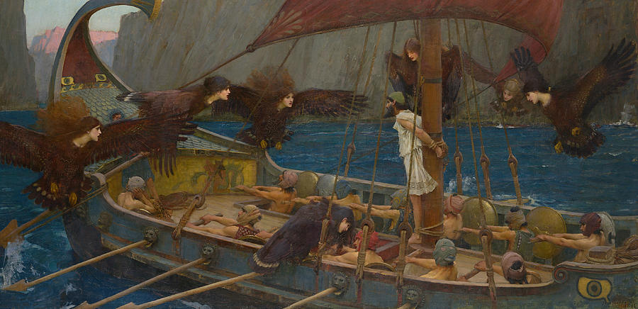 Ulysses and the Sirens #7 Painting by John William Waterhouse