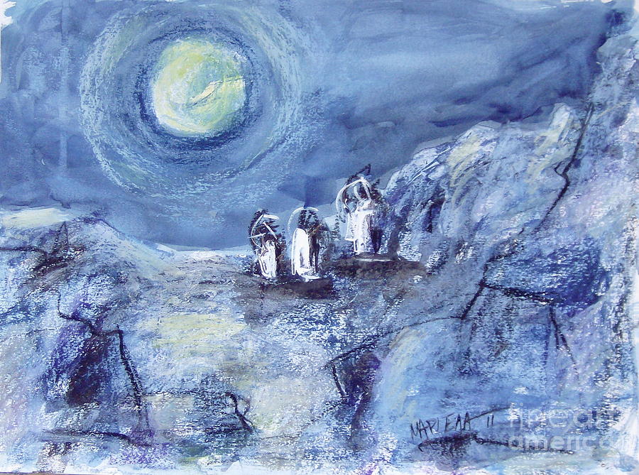 Under The Moonlight Painting By Mariela Constantinidis