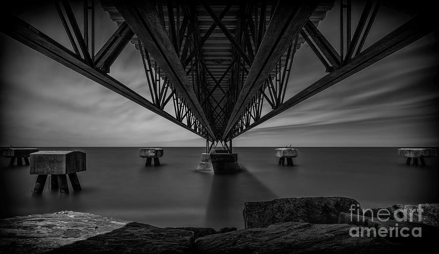 Black And White Photograph - Under the pier #2 by James Dean