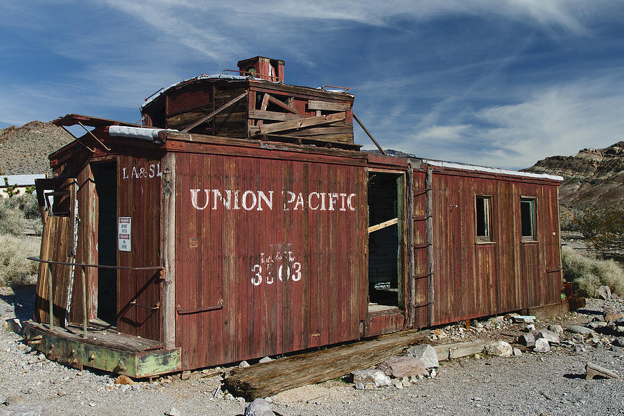 Union Pacifi Caboose At Ryholite Nevada #1 Photograph by Greg Kluempers