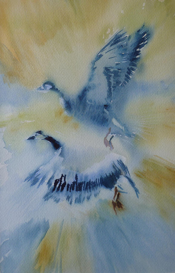 Bird Painting - Up and away #2 by Lori Ippolito