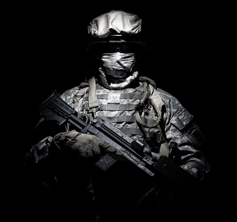 U.s. Armed Forces Soldier Wearing Photograph By Oleg Zabielin - Fine 