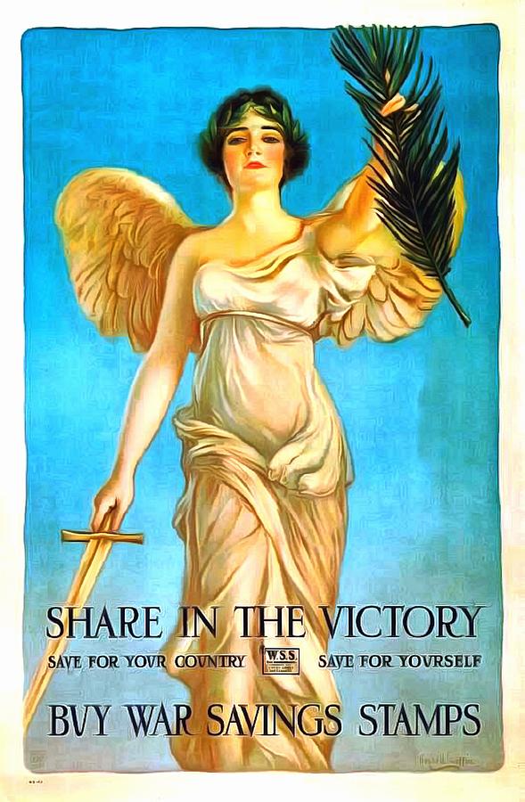 Share in The Victory Painting by US Army WW I Recruiting Poster