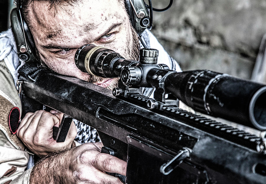 U.s. Navy Seal Sniper In Firing #2 Photograph by Oleg Zabielin